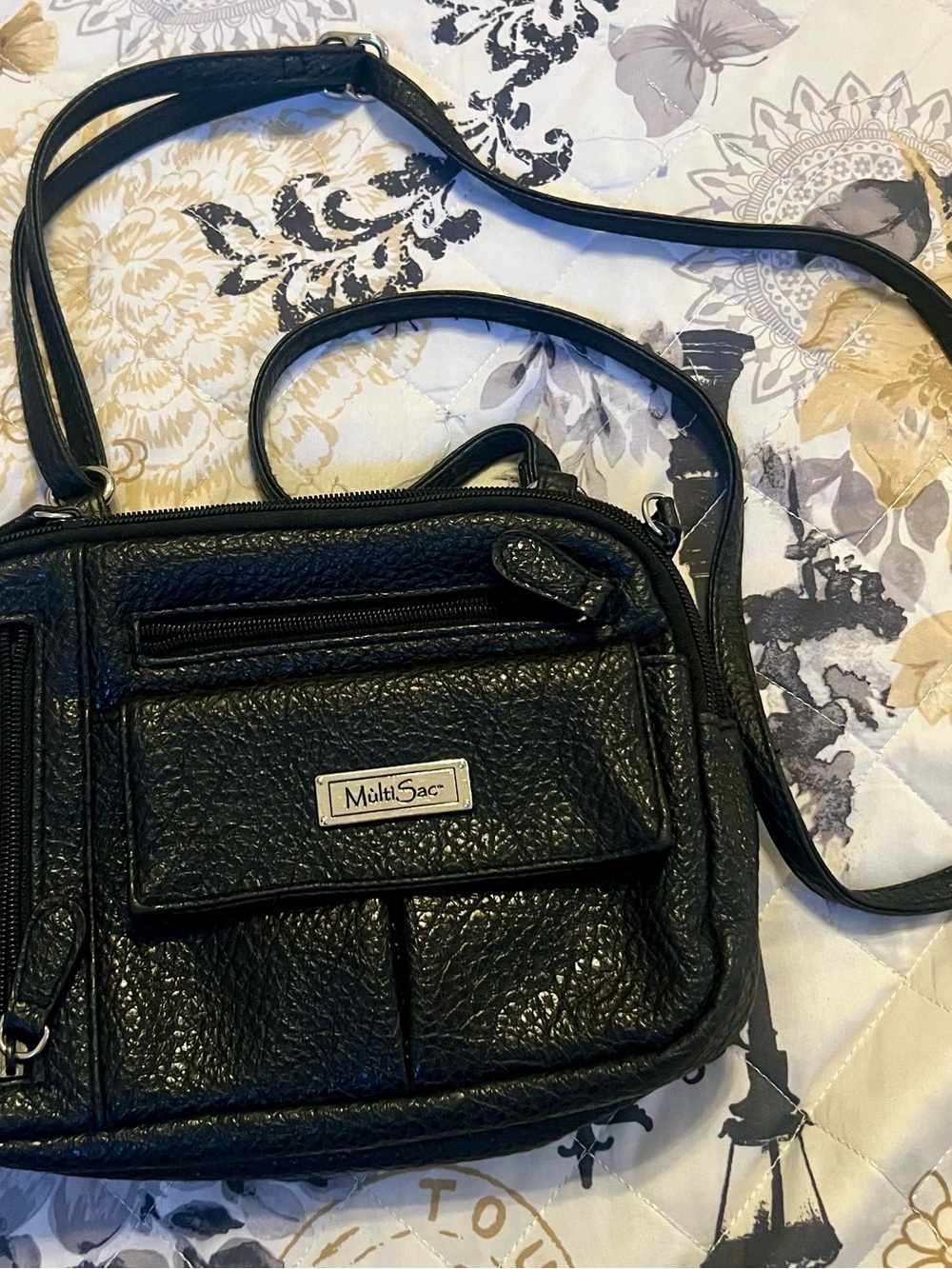 MultiSac Black Crossbody Bag - Compact Everyday Shoulder Bag